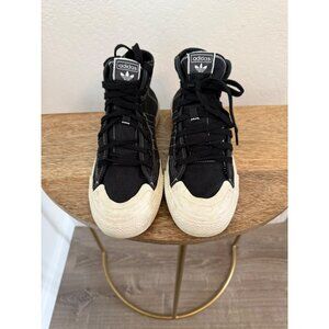 Adidas Nizza High-Top Sneakers Black Canvas Mens Size 8.5 Comfortable & Stylish